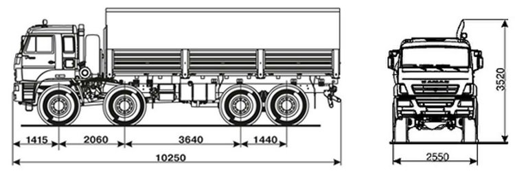 Ширина грузового автомобиля камаз